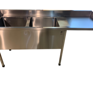 double bowl sink with side shelf