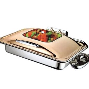 chafing dish rectangle electric/manual copper finish