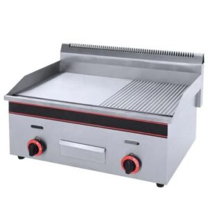 gas griddle 1/2 grove 1/2 plain.